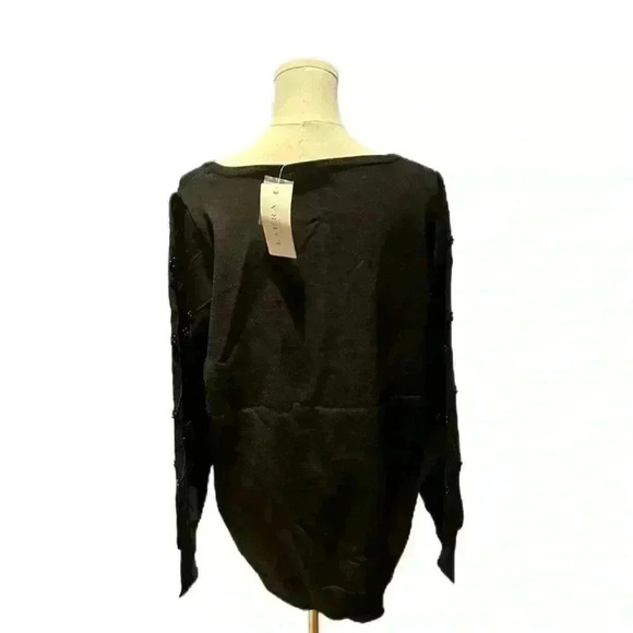 NWT Laura Plus Black Beaded Sweater PTP 23”-24 - Picture 4 of 15